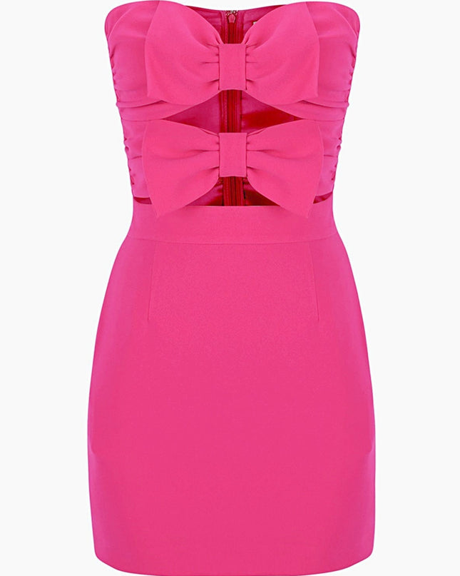 Mignon Fiyonklu Kesimli Kesik Mini Elbise