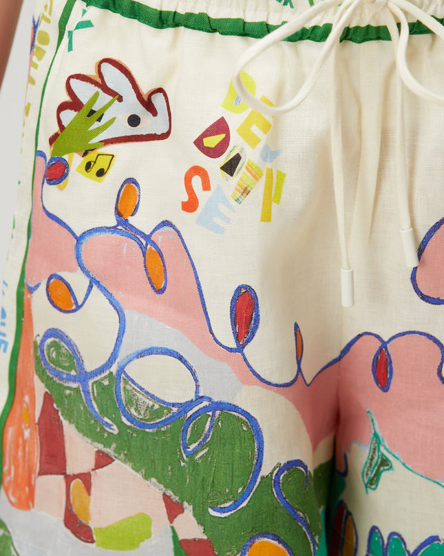 Gelatina Art Set – Renkli Oversize Gömlek & Şort Takımı