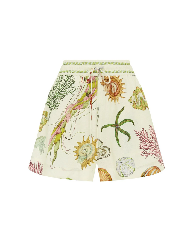 Ocean Garden Krem Renk Deniz Kabuklu Şort