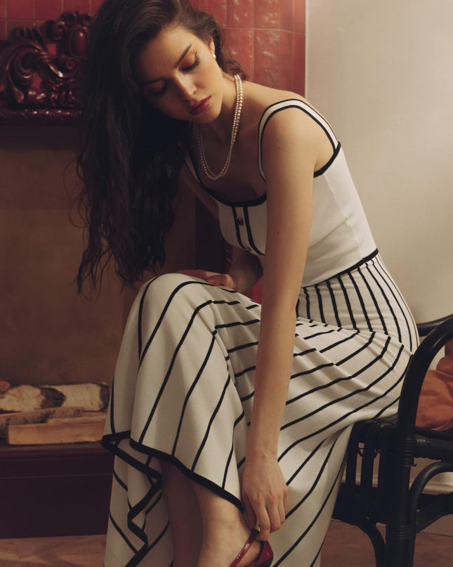 Pag Örgü Cami Midi Elbise