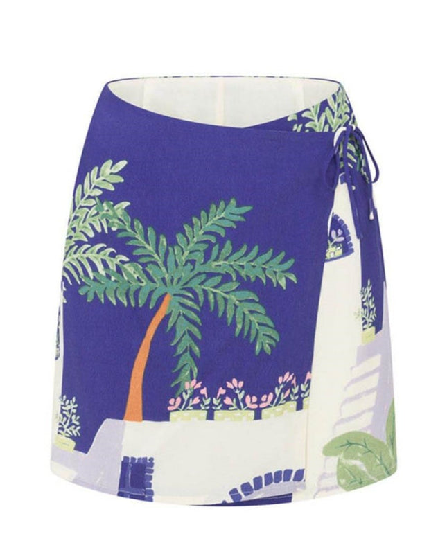 Botanik Baskı Gömlek ve  Bağcıklı Etek Seti