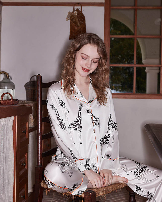 Uzun Kollu Rahat Giyim - Zürafa Deseni