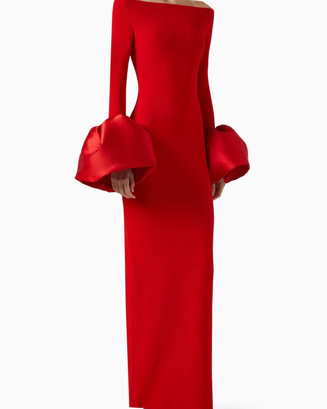 Düz Renk Fener Kol Elbise