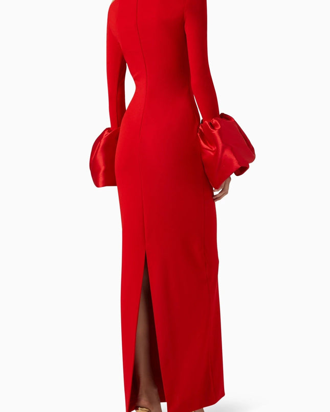 Düz Renk Fener Kol Elbise