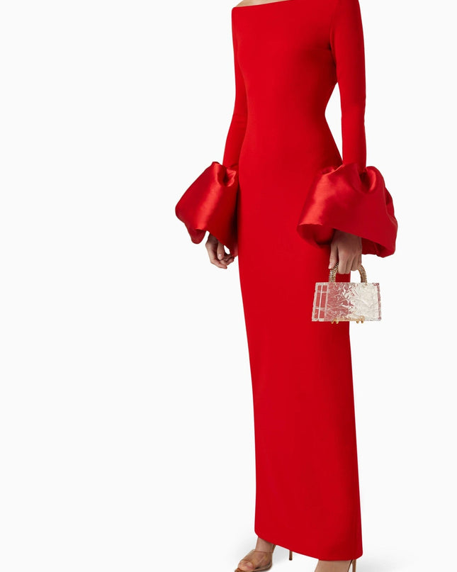 Düz Renk Fener Kol Elbise