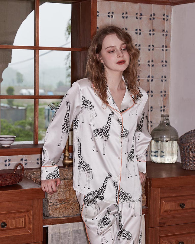 Uzun Kollu Rahat Giyim - Zürafa Deseni