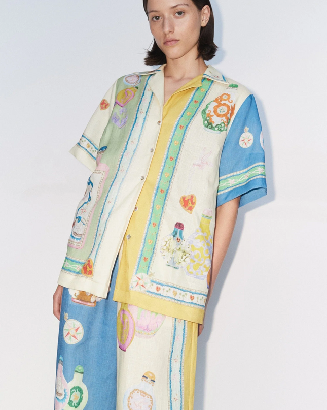 Alchemy Bottles Renk Bloklu Kısa Kollu Gömlek