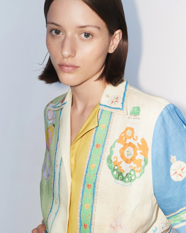 Alchemy Bottles Renk Bloklu Kısa Kollu Gömlek