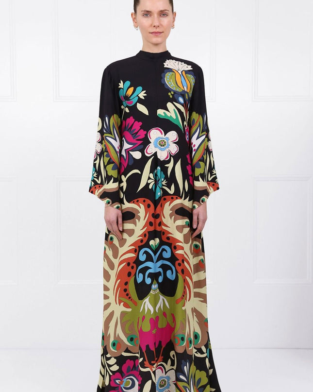 Tavuskuşu Magnifico Maxi Elbise Çok Renkli