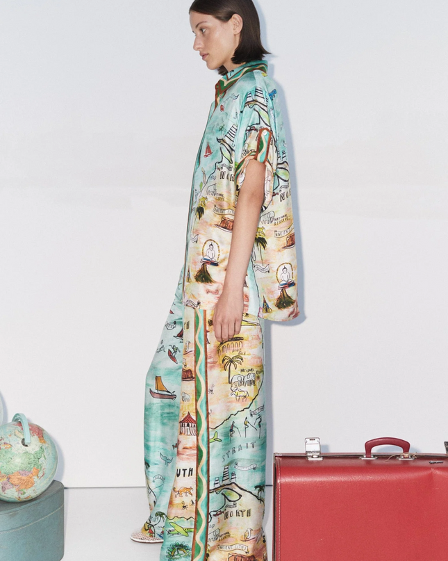 Cartolina Desenli Oversize Gömlek