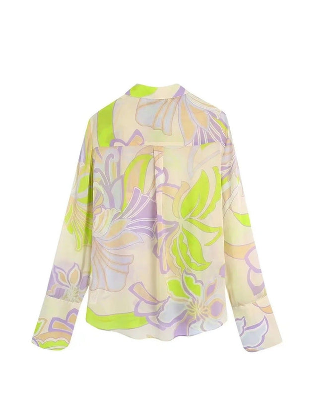 Akış Baskılı Bluz Takımı