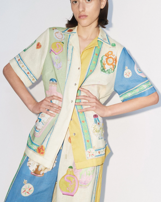 Alchemy Bottles Renk Bloklu Kısa Kollu Gömlek