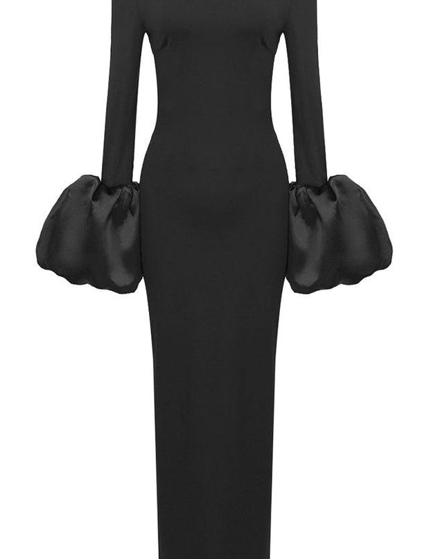 Düz Renk Fener Kol Elbise