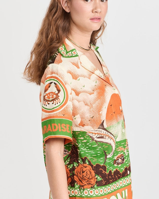 Tropik Günbatımı Gömlek & Şort Takımı