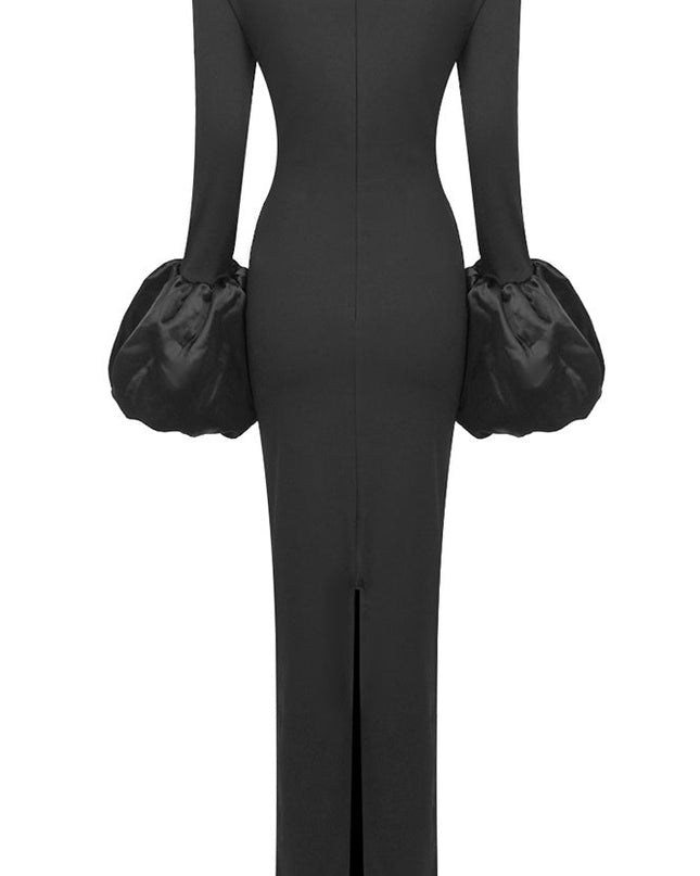 Düz Renk Fener Kol Elbise