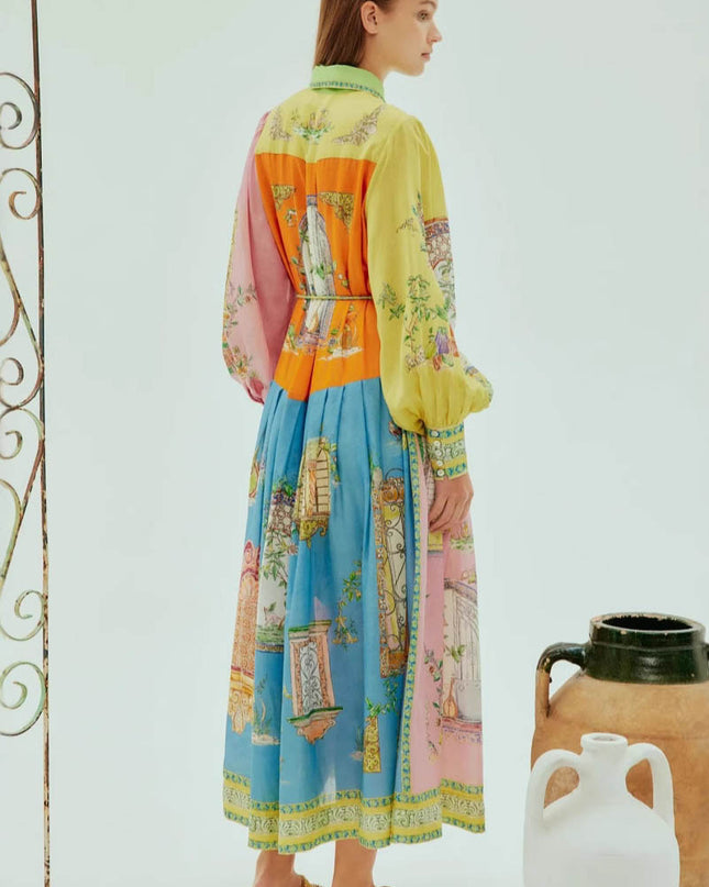 Mediterranean Window Gömlek Elbise