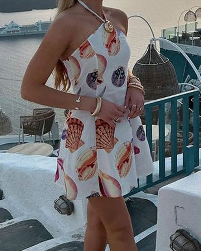 Freya Mini Elbise - Deniz Kenarı Buketi