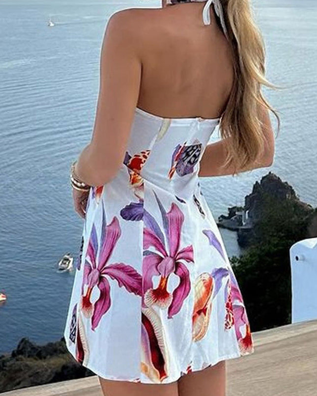 Freya Mini Elbise - Deniz Kenarı Buketi