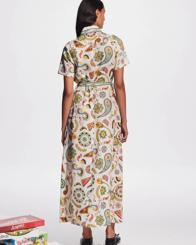 Alegra Kısa Kollu Desenli Gömlek Elbise