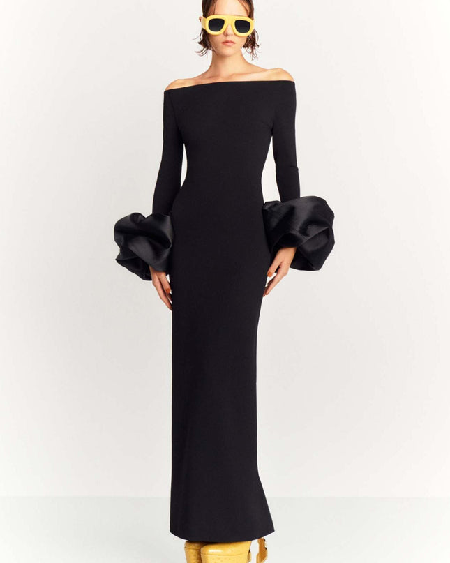 Düz Renk Fener Kol Elbise