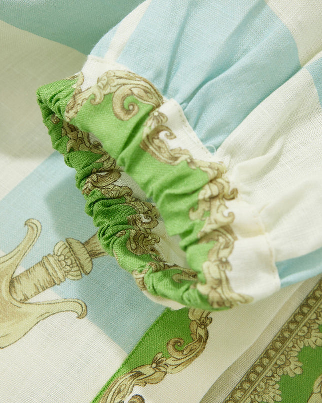 Chessé Satranç Desenli Kuşaklı Elbise