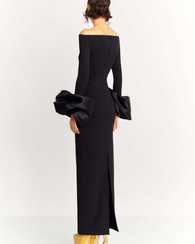 Düz Renk Fener Kol Elbise