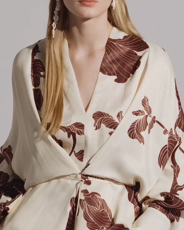 Origami Baskılı Kimono Elbise