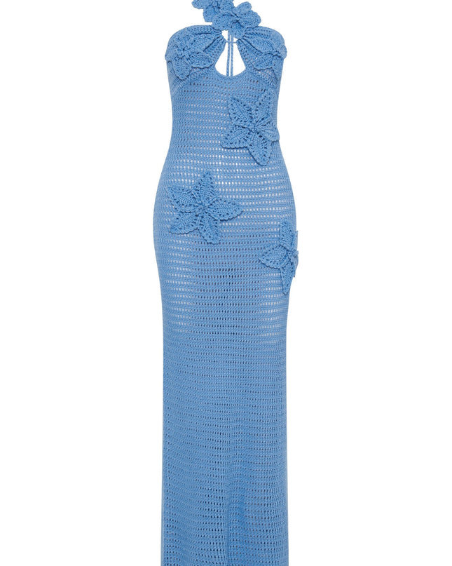 Beverly Floral Aplike Tığ İşi Uzun Elbise