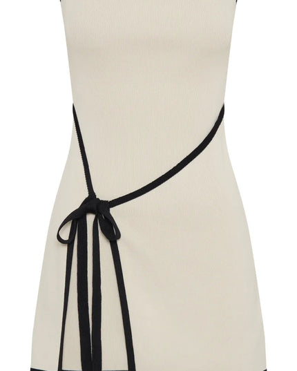 Joanna Straplez Asimetrik Örgü Mini Elbise