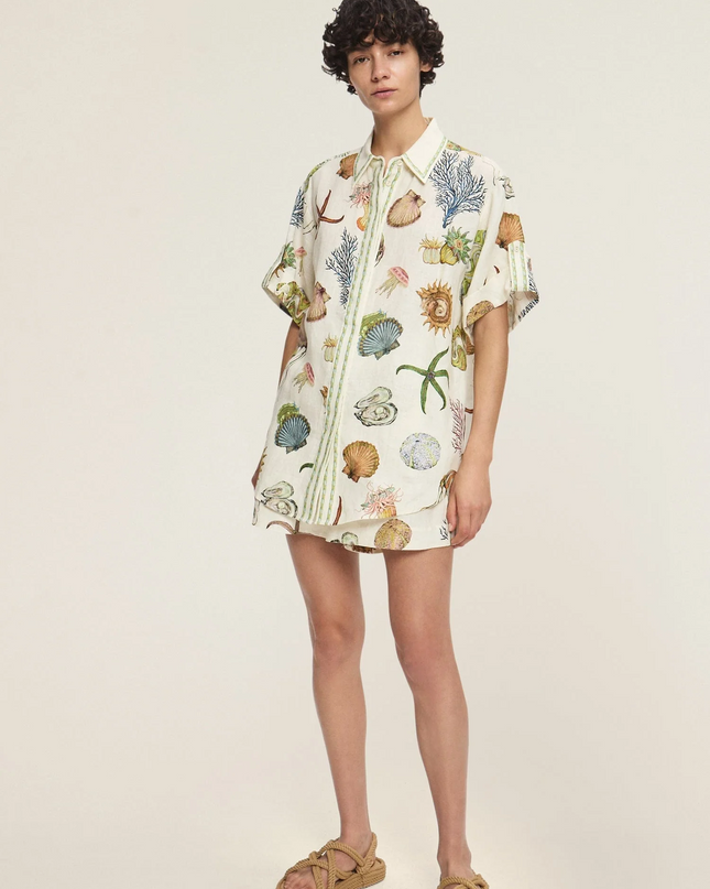 Ocean Garden Oversize Gömlek