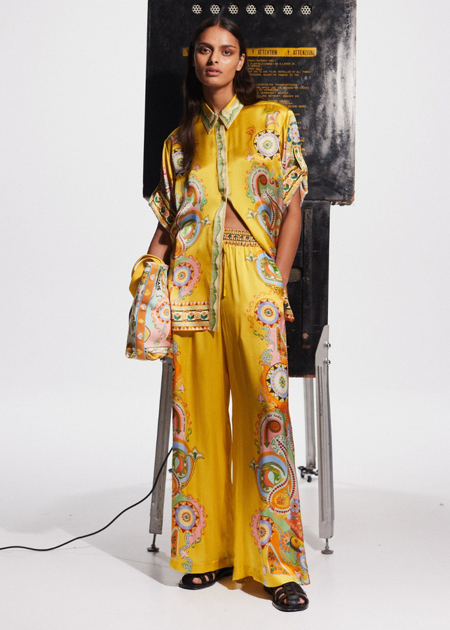 Adrienne Kısa Kollu Paisley Pantolon Takımı