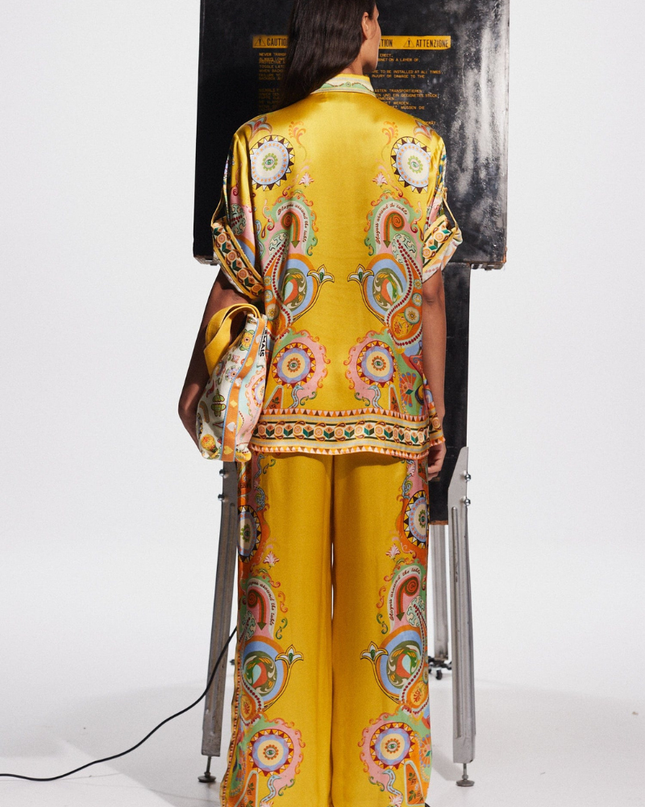 Adrienne Kısa Kollu Paisley Pantolon Takımı