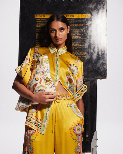 Adrienne Kısa Kollu Paisley Pantolon Takımı