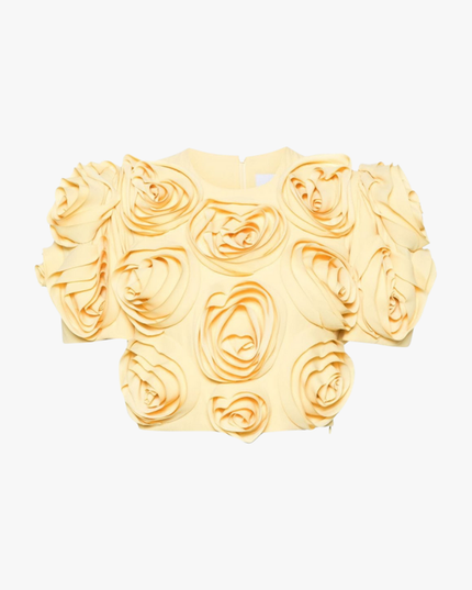 Aelis Puf Omuzlu Çiçekli Etek Takımı