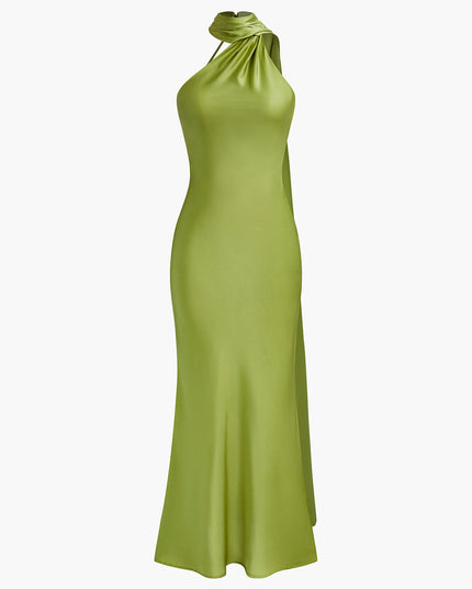 Yeşilin Ritüeli – Halter Yaka Maxi Elbise