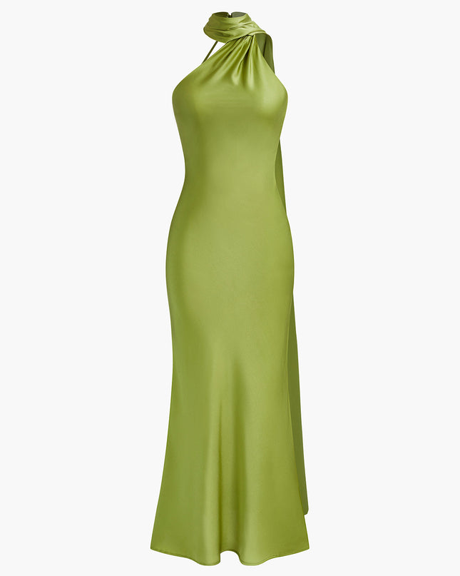 Yeşilin Ritüeli – Halter Yaka Maxi Elbise