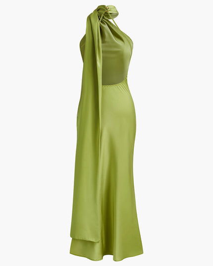 Yeşilin Ritüeli – Halter Yaka Maxi Elbise