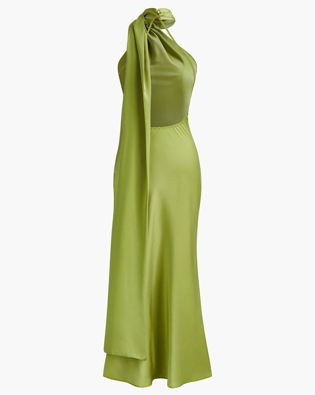 Yeşilin Ritüeli – Halter Yaka Maxi Elbise