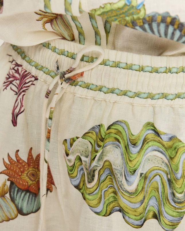 Ocean Garden Krem Renk Deniz Kabuklu Şort