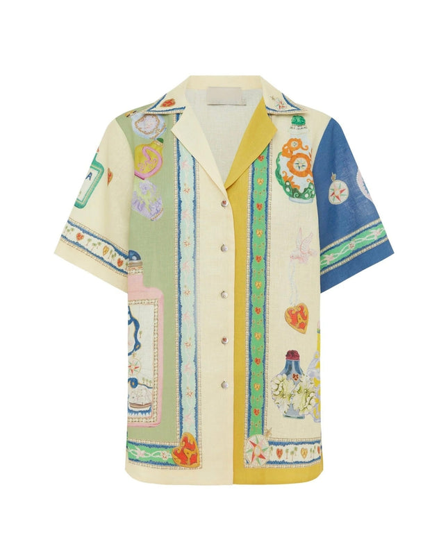 Alchemy Bottles Renk Bloklu Kısa Kollu Gömlek