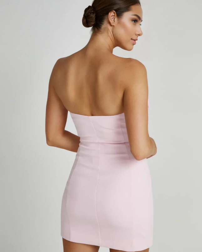 Blaise Straplez Çiçekli Mini Elbise