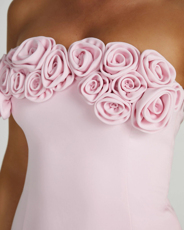 Blaise Straplez Çiçekli Mini Elbise