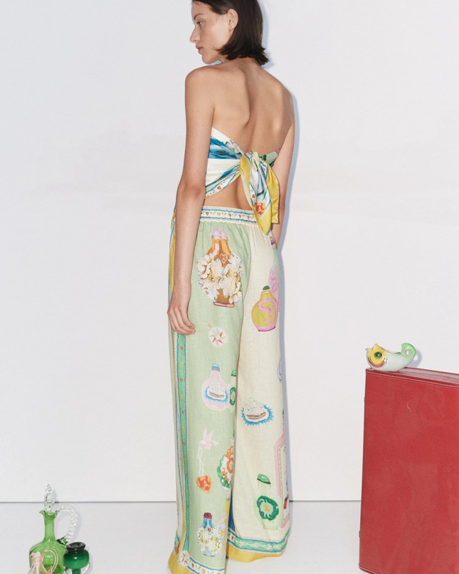 Alchemy Bottles Renk Bloklu Palazzo Pantolon