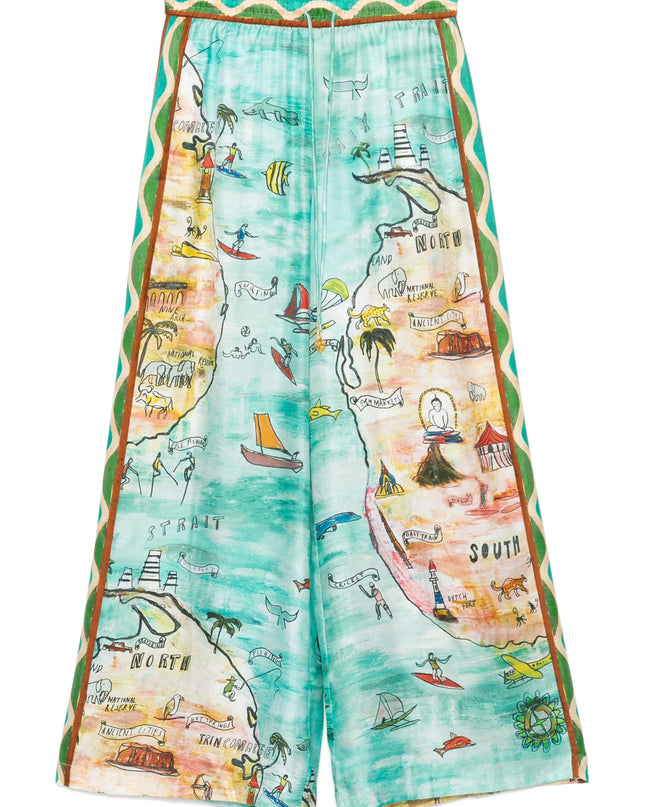 Cartolina Desenli Geniş Paça Pantolon