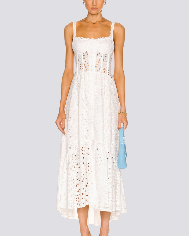 Cassandra Spaghetti Hollow Maxi Elbise