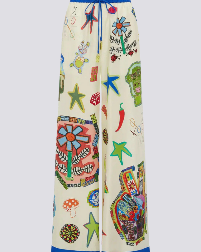 Clarette V Yaka Patchwork Pantolon Takımı