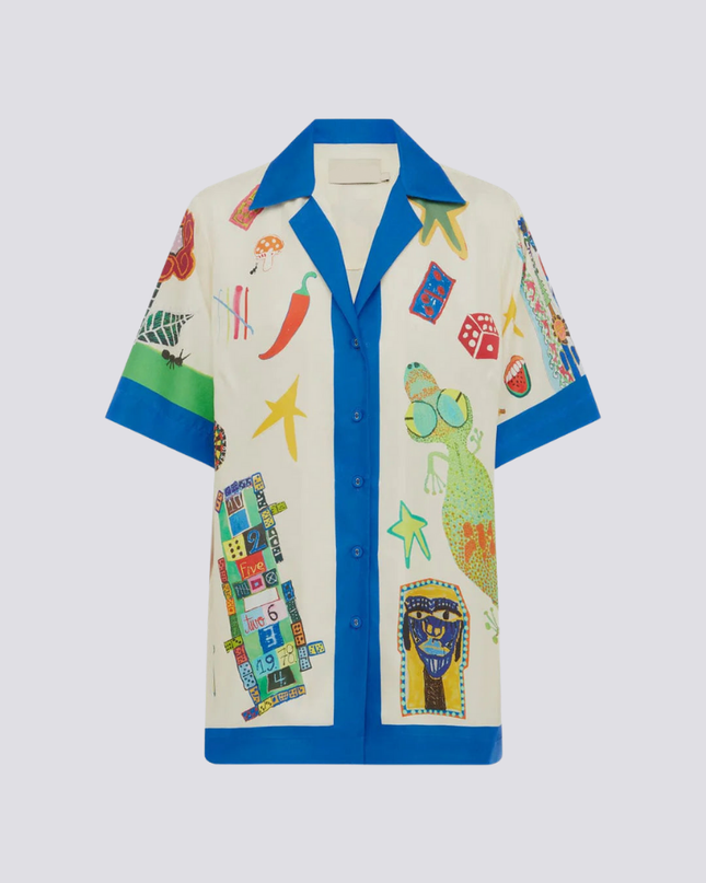 Clarette V Yaka Patchwork Pantolon Takımı