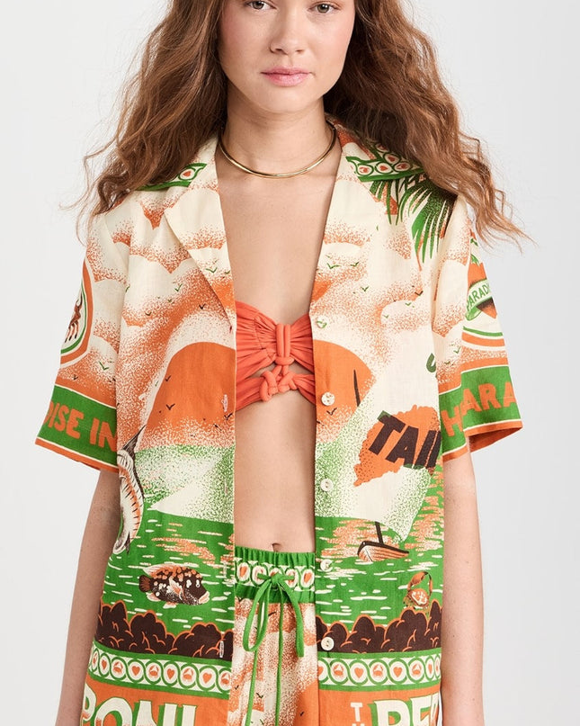 Tropik Günbatımı Gömlek & Şort Takımı