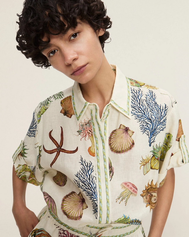 Ocean Garden Oversize Gömlek