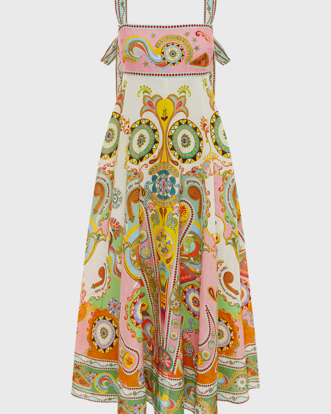 Estelle Spagetti Paisley Uzun Elbise